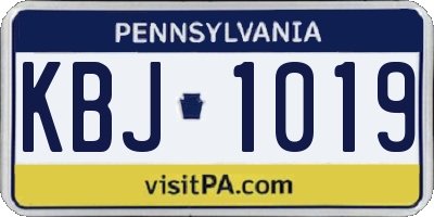 PA license plate KBJ1019