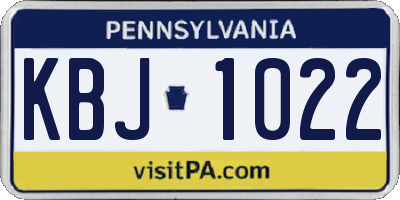 PA license plate KBJ1022
