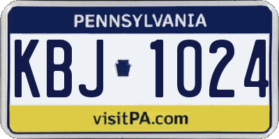 PA license plate KBJ1024