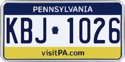 PA license plate KBJ1026