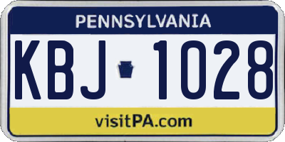 PA license plate KBJ1028