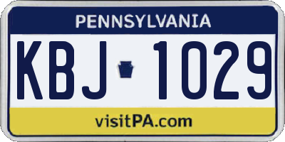 PA license plate KBJ1029
