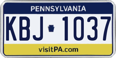 PA license plate KBJ1037