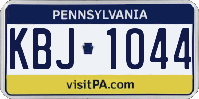 PA license plate KBJ1044