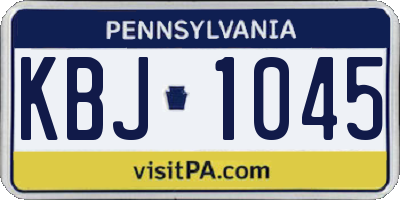 PA license plate KBJ1045
