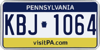 PA license plate KBJ1064