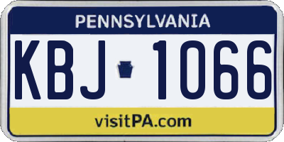 PA license plate KBJ1066
