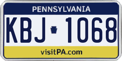 PA license plate KBJ1068