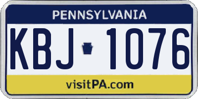 PA license plate KBJ1076