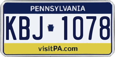 PA license plate KBJ1078