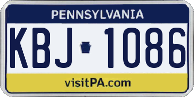 PA license plate KBJ1086
