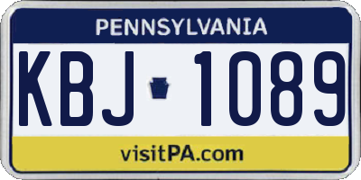 PA license plate KBJ1089