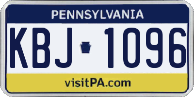 PA license plate KBJ1096