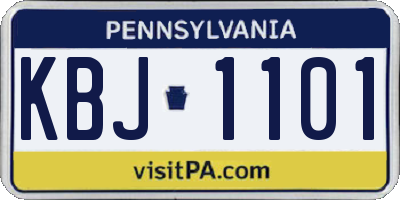 PA license plate KBJ1101