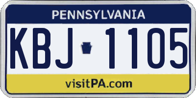 PA license plate KBJ1105
