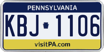 PA license plate KBJ1106