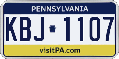 PA license plate KBJ1107