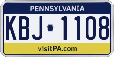 PA license plate KBJ1108