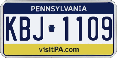 PA license plate KBJ1109