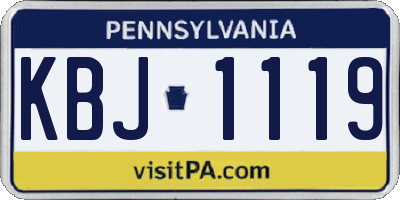 PA license plate KBJ1119