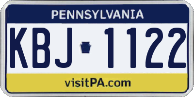 PA license plate KBJ1122