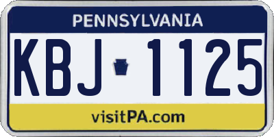 PA license plate KBJ1125