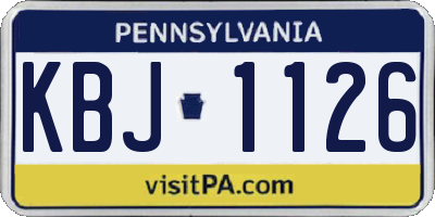PA license plate KBJ1126