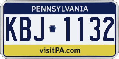 PA license plate KBJ1132