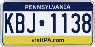 PA license plate KBJ1138