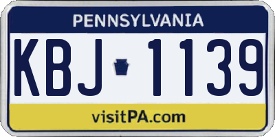 PA license plate KBJ1139