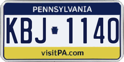 PA license plate KBJ1140