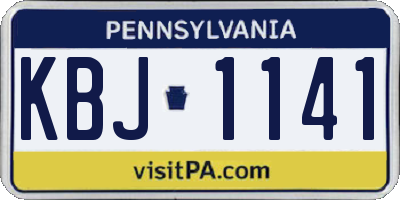 PA license plate KBJ1141