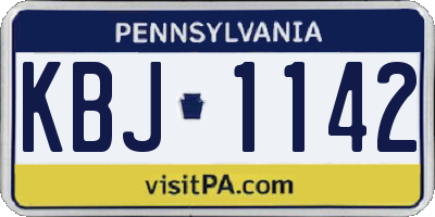 PA license plate KBJ1142