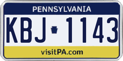 PA license plate KBJ1143
