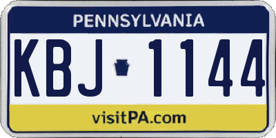 PA license plate KBJ1144