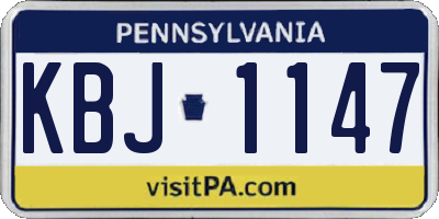 PA license plate KBJ1147