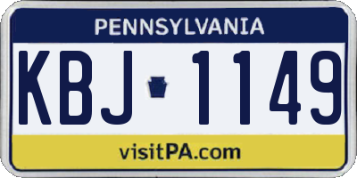 PA license plate KBJ1149