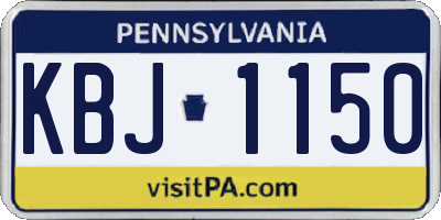 PA license plate KBJ1150