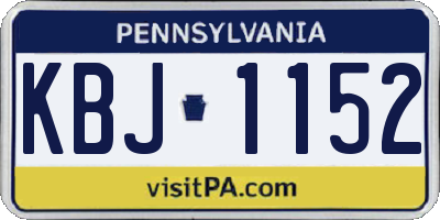 PA license plate KBJ1152