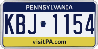 PA license plate KBJ1154