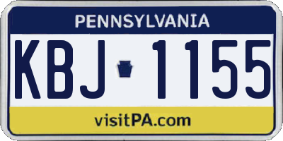 PA license plate KBJ1155