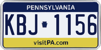 PA license plate KBJ1156