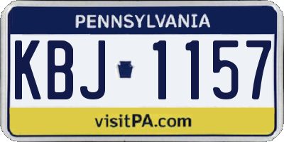 PA license plate KBJ1157