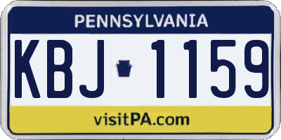 PA license plate KBJ1159