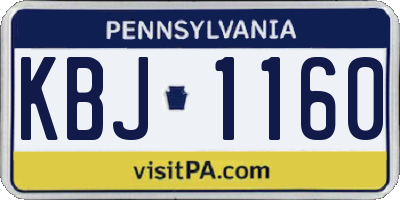 PA license plate KBJ1160