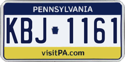 PA license plate KBJ1161