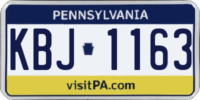 PA license plate KBJ1163