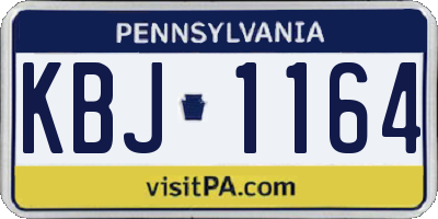 PA license plate KBJ1164