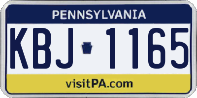 PA license plate KBJ1165