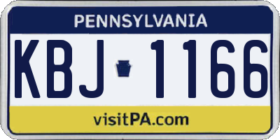 PA license plate KBJ1166